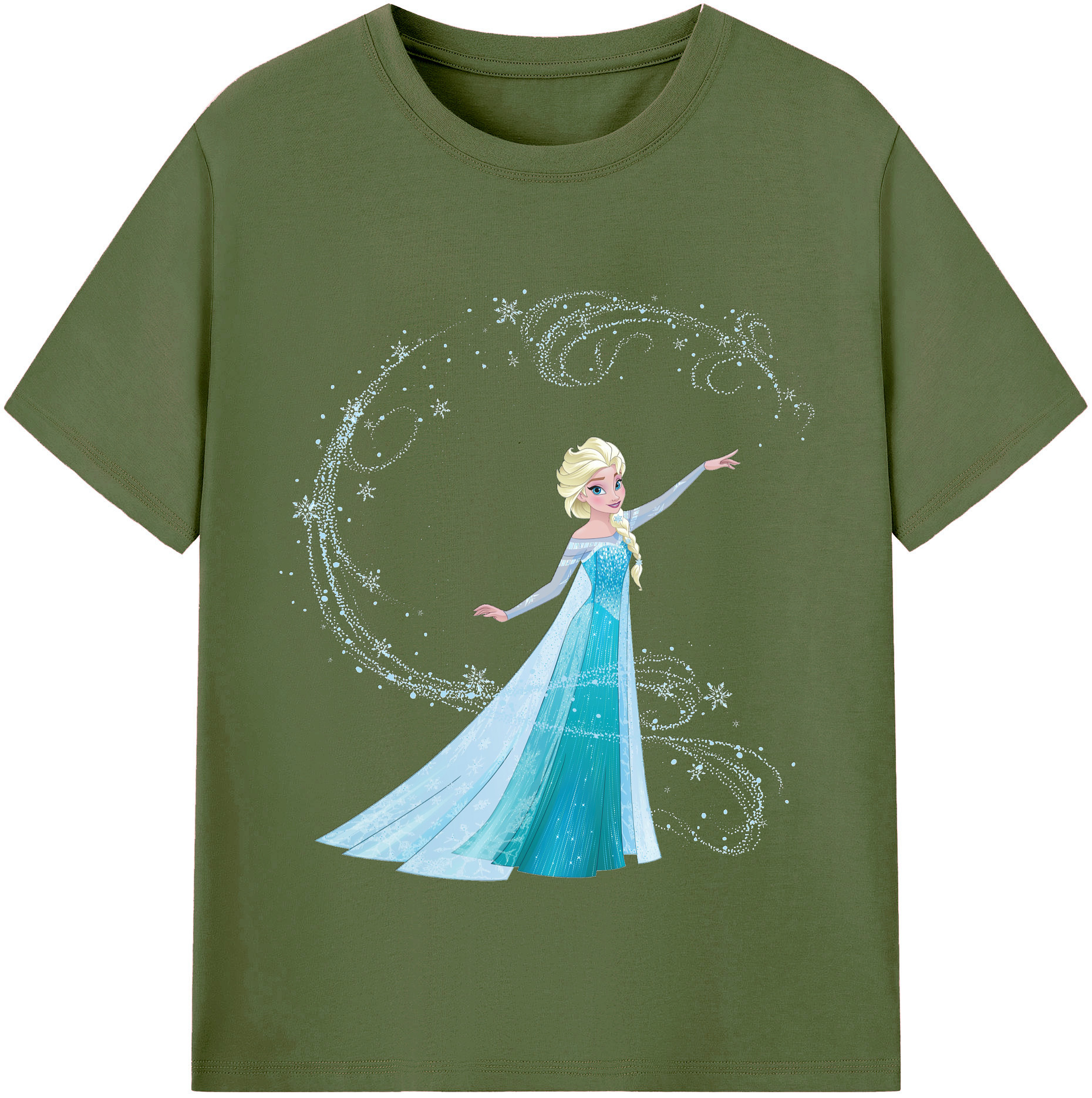 アナと雪の女王 アンナ エルサ Frozen Anna Elsa 綿100％半袖Tシャツ（フロントプリント）